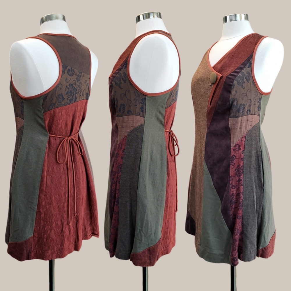 Patchwork Sleeveless Dress - Multicolor - image 3